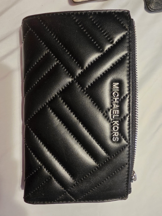Michael Kors Handbags - Michael Kors Black Quilted Zip-Around Wallet